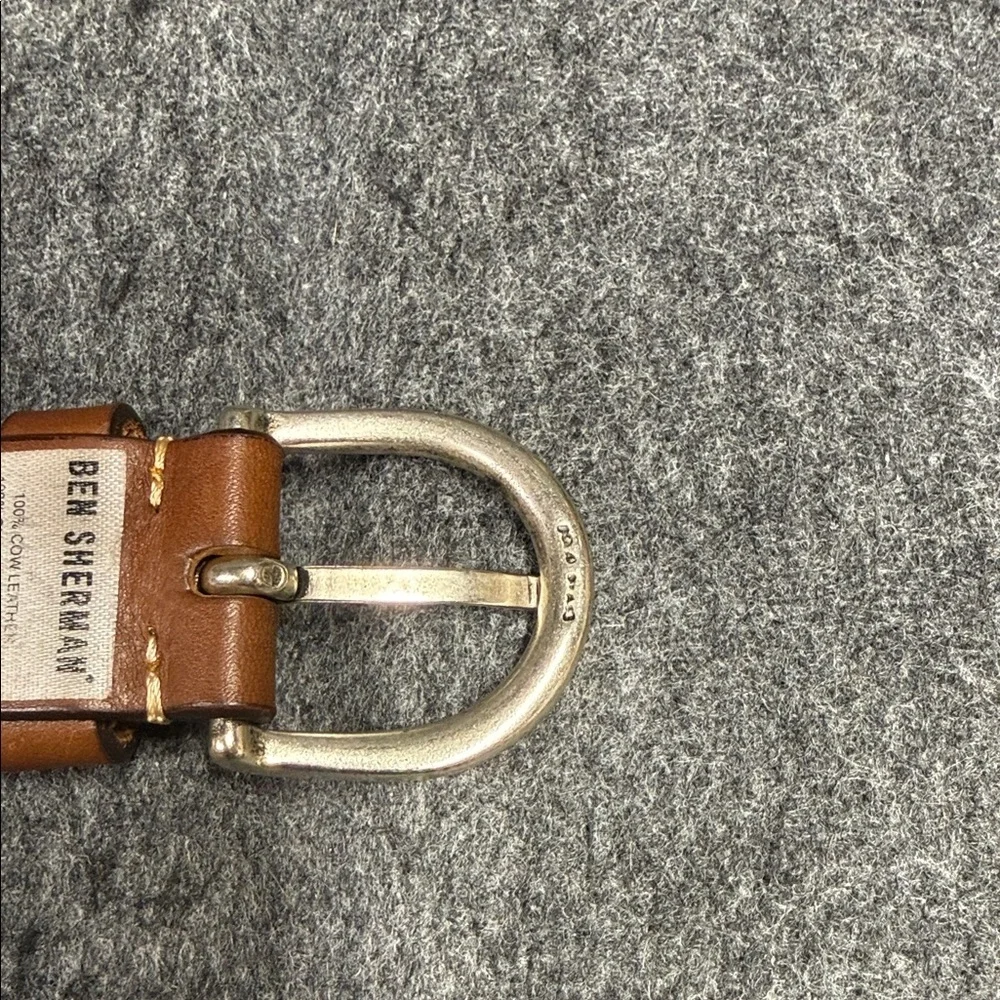 Plectrum by Ben Sherman Men's Premium Tan Leather Belt with Silver Buckle